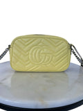 GUCCI - GG Marmont Yellow Quilted Shoulder Bag