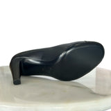 CHANEL - Black Leather Camellia Pumps Sz 38