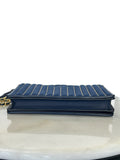 TORY BURCH - Fleming Blue Velvet Crossbody Bag