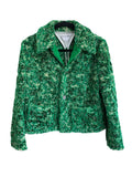 BOTTEGA VENETA - Abstract Chenille Boucle Green Jacket Sz 44