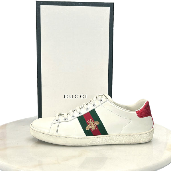 GUCCI - Ace Sneaker with Bee Embroidery Sz 37.5