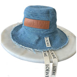 LOEWE - Frayed Fisherman Hat in Denim & Calfskin