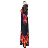 CAMILLA - Midnight Poppy Button Dress With Shaped Waistband Sz S
