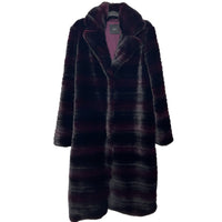 HUSK - Imperial Aubergine Longline Faux Fur Coat Sz L
