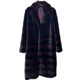 HUSK - Imperial Aubergine Longline Faux Fur Coat Sz L