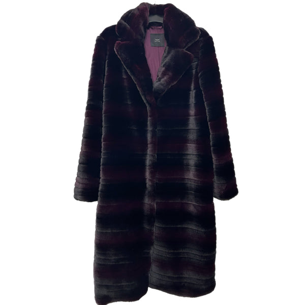 HUSK - Imperial Aubergine Longline Faux Fur Coat Sz L