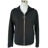 LOUIS VUITTON - Black Monogram Hooded Jacket Sz S