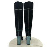 FENDI - Tall Black Suede Block Heel Boots Sz 40