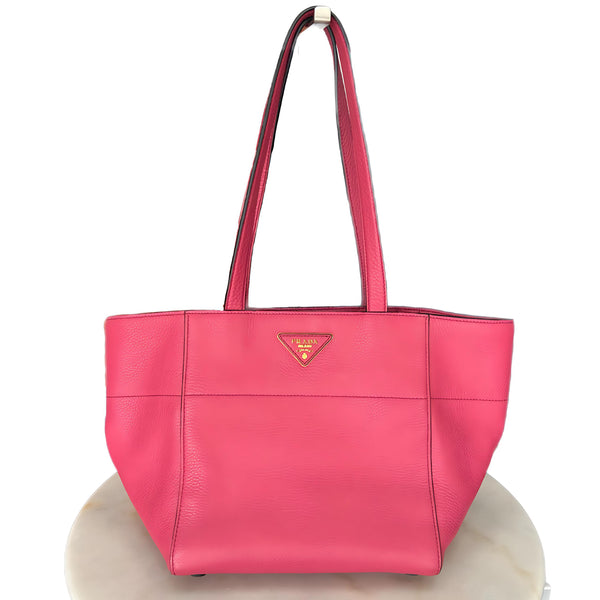 PRADA - Rose Pink Leather Vitello Daino Tote