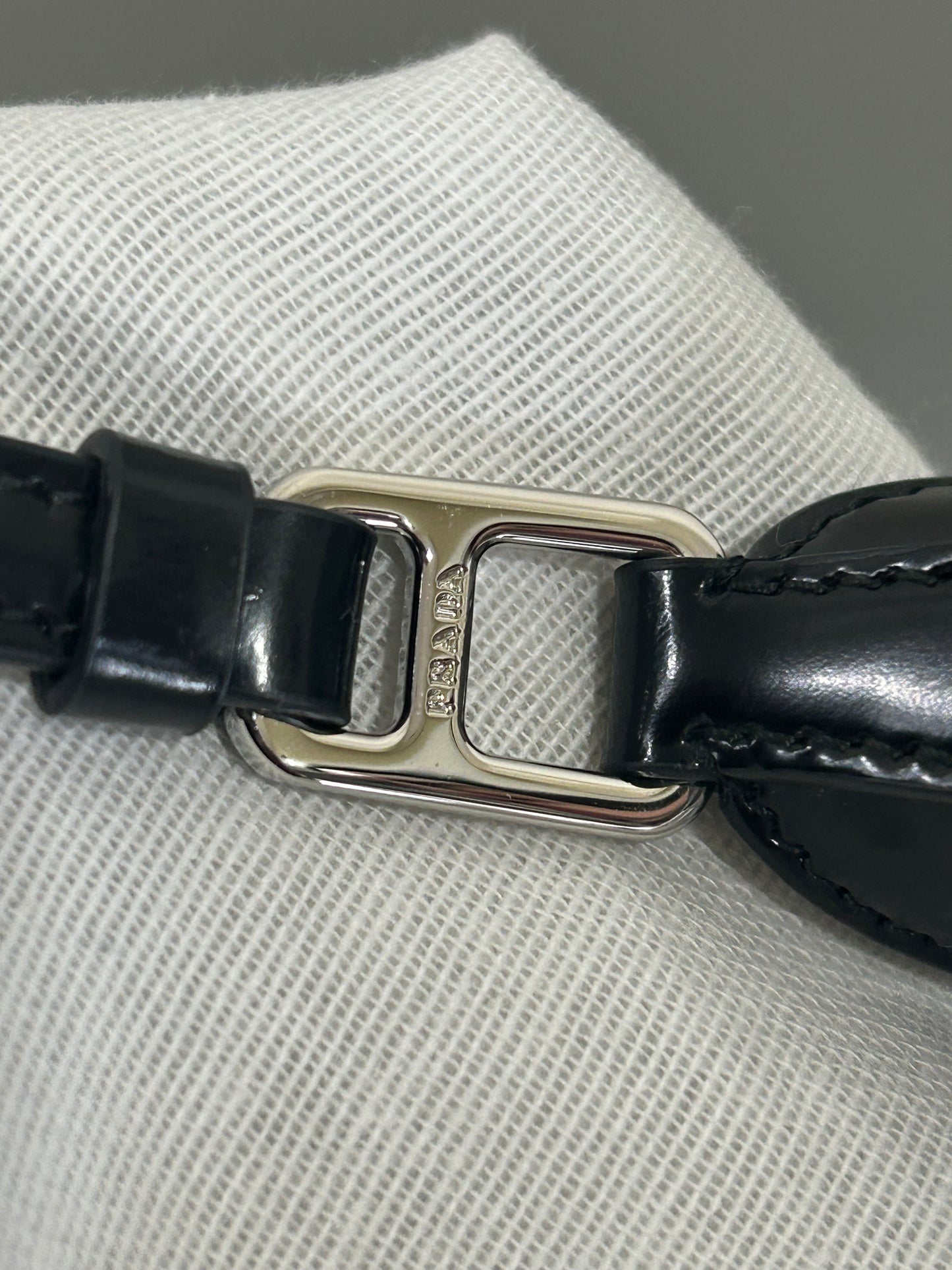 PRADA - Cleo Brushed Leather Black Shoulder Bag