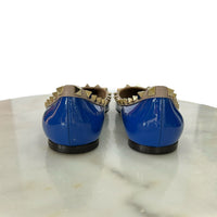 VALENTINO - Rockstud Blue Leather Flats Sz 37