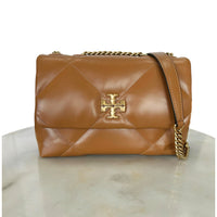 TORY BURCH - Kira Diamond Quilt Small Tan Shoulder Bag