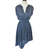 SCANLAN THEODORE - Blue Pleated Lurex Dress Sz M