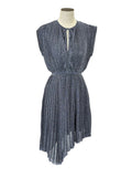 SCANLAN THEODORE - Blue Pleated Lurex Dress Sz M