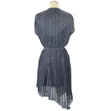 SCANLAN THEODORE - Blue Pleated Lurex Dress Sz M