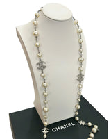 CHANEL - CC Diamanté & Pearl Long Necklace