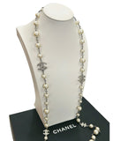 CHANEL - CC Diamanté & Pearl Long Necklace