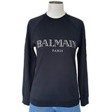 BALMAIN - Glitter Logo Black Jumper Sz 36