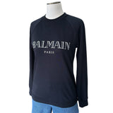 BALMAIN - Glitter Logo Black Jumper Sz 36