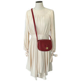 CHLOE - Cream Crepe Flared Ruffle Dress Sz FR 42