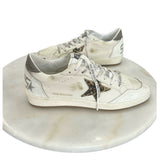 GOLDEN GOOSE - Ball Star Sneakers in White & Leopard Sz 42