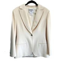 CHANEL - Cream Wool Blazer Sz FR 40