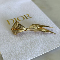 CHRISTIAN DIOR - Vintage Gold Plated Bow Brooch