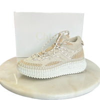 CHLOÉ - Nama Shearling-Lined Suede Sneakers Sz 39