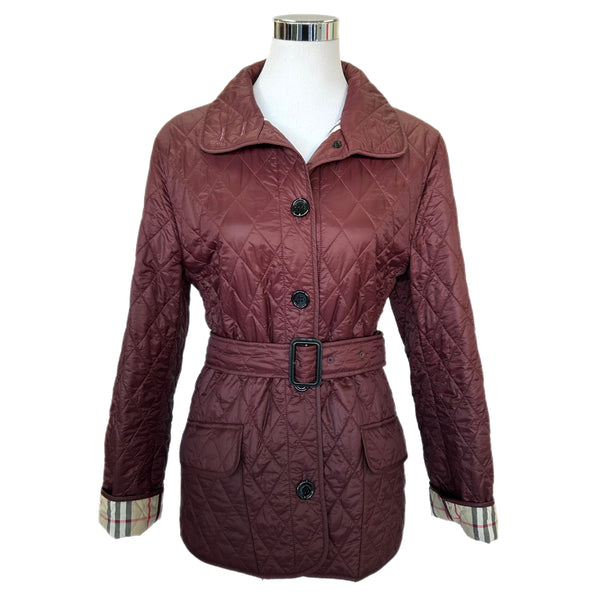 BURBERRY BRIT - Quilted Bordeaux Jacket Sz L