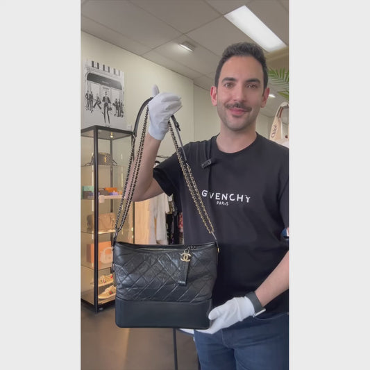 CHANEL - Gabrielle Medium Black Hobo Bag Series 28