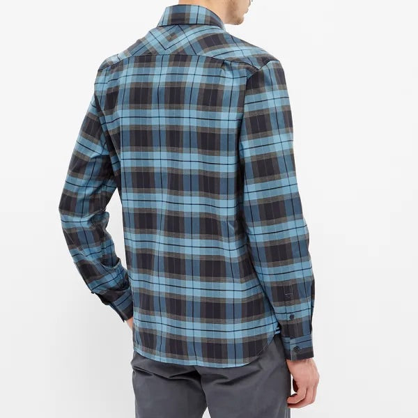 FRED PERRY - Bold Tartan Blue Shirt - Size S