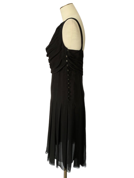 CHANEL - Timeless elegance — a dress in black silk chiffon