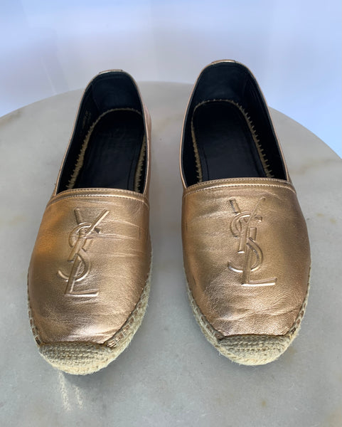 Ysl gold sales espadrilles