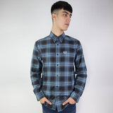 FRED PERRY - Bold Tartan Blue Shirt Size S